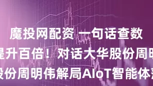 魔投网配资 一句话查数据，效率提升百倍！对话大华股份周明伟解局AIoT智能体落地潮